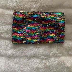 Rainbow Sequin Makeup Bag